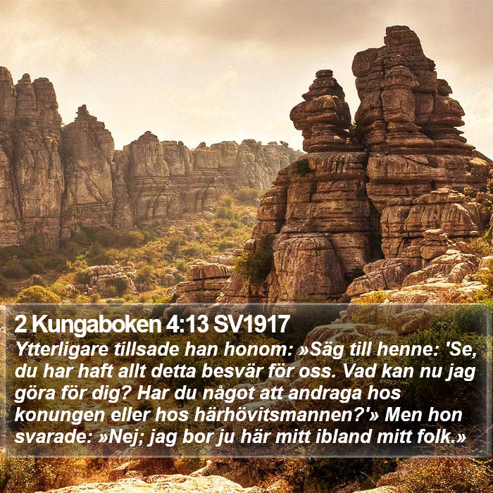 2 Kungaboken 4:13 SV1917 Bible Study