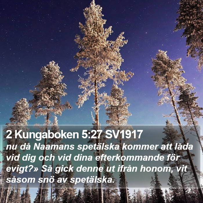 2 Kungaboken 5:27 SV1917 Bible Study