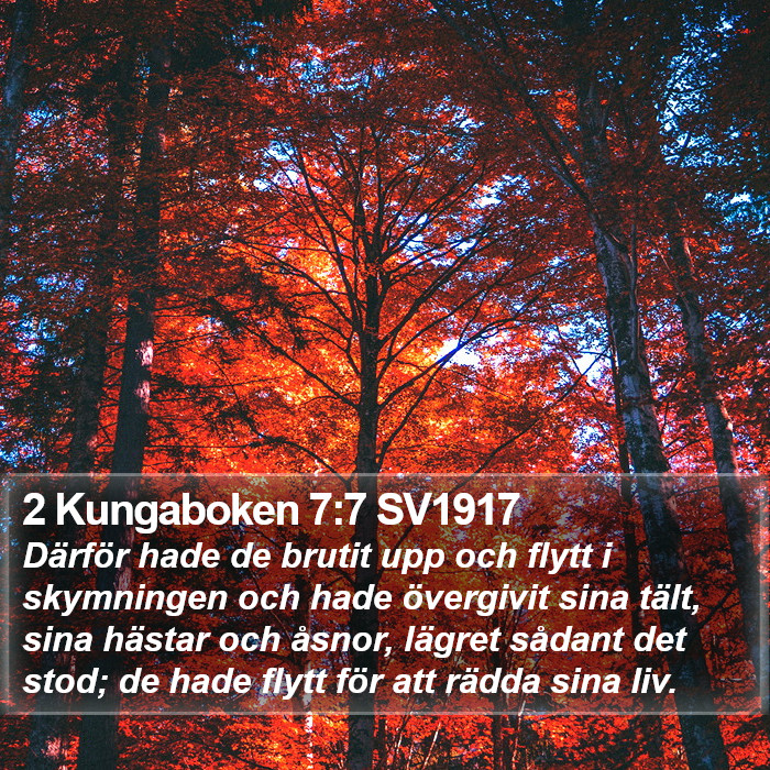 2 Kungaboken 7:7 SV1917 Bible Study