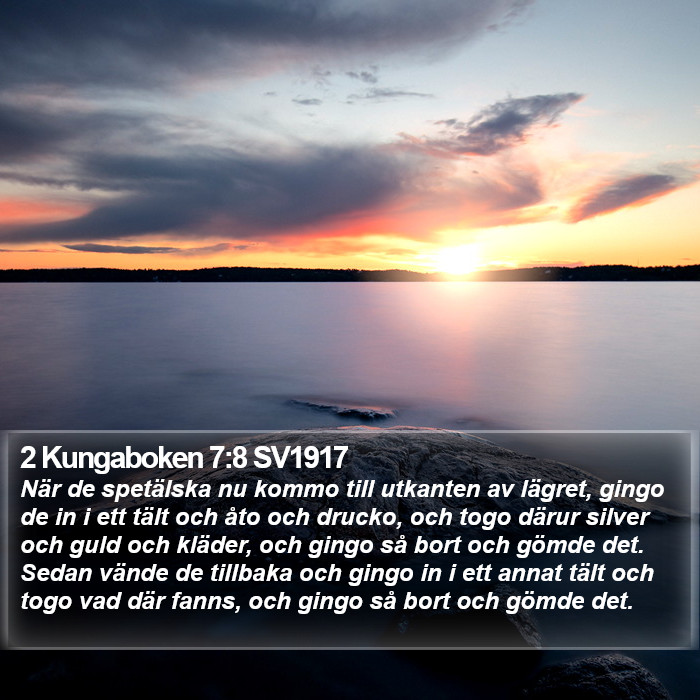 2 Kungaboken 7:8 SV1917 Bible Study