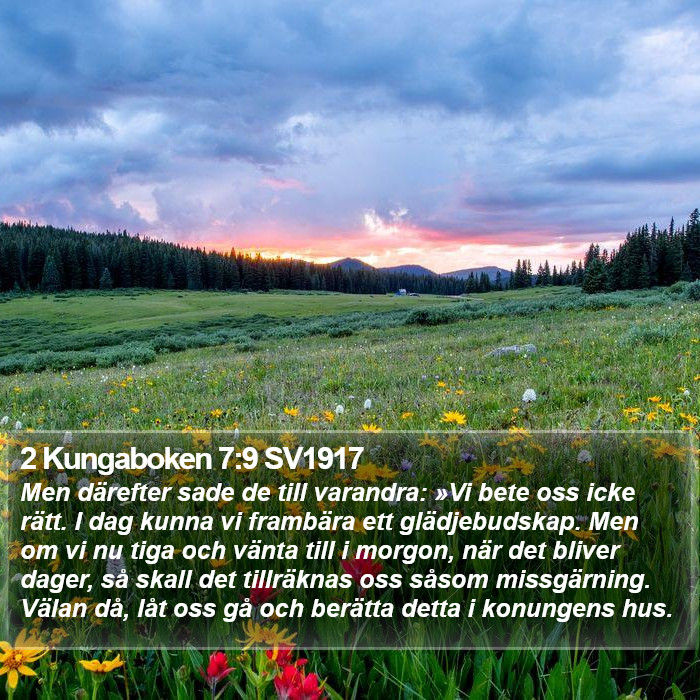 2 Kungaboken 7:9 SV1917 Bible Study