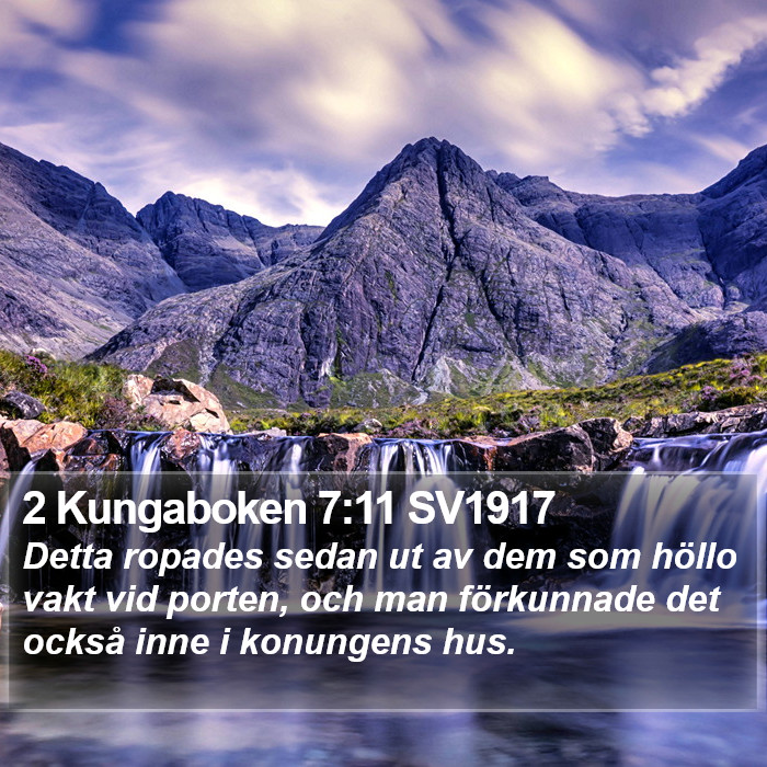 2 Kungaboken 7:11 SV1917 Bible Study