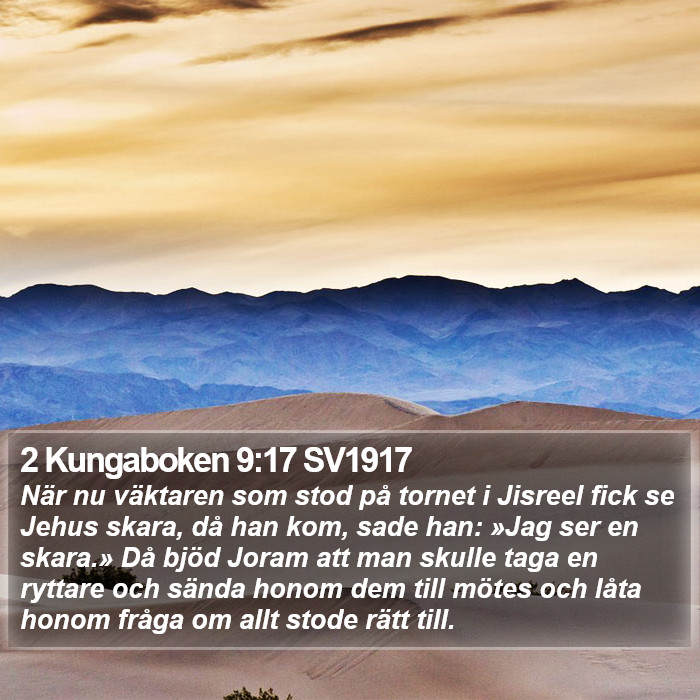 2 Kungaboken 9:17 SV1917 Bible Study
