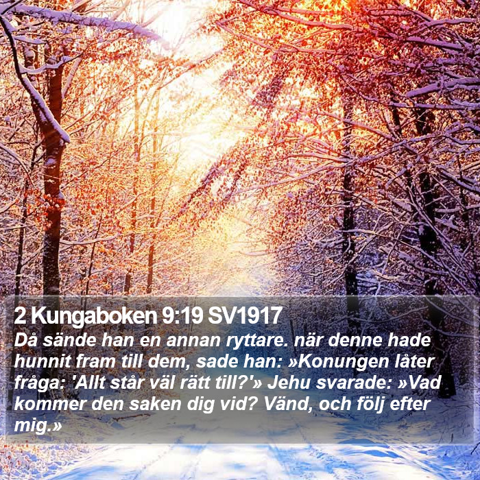 2 Kungaboken 9:19 SV1917 Bible Study