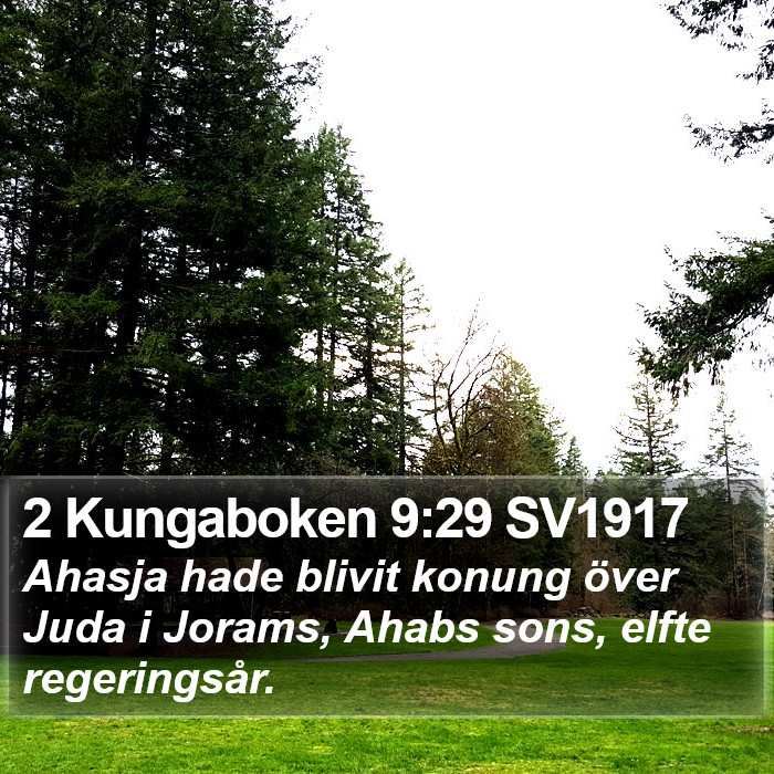 2 Kungaboken 9:29 SV1917 Bible Study
