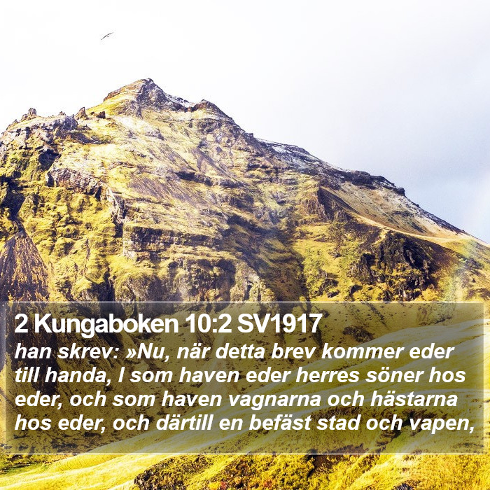 2 Kungaboken 10:2 SV1917 Bible Study