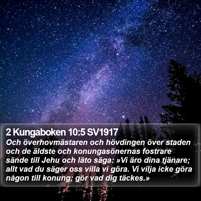 2 Kungaboken 10:5 SV1917 Bible Study