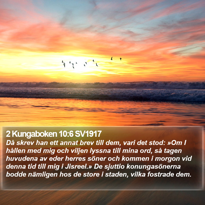 2 Kungaboken 10:6 SV1917 Bible Study