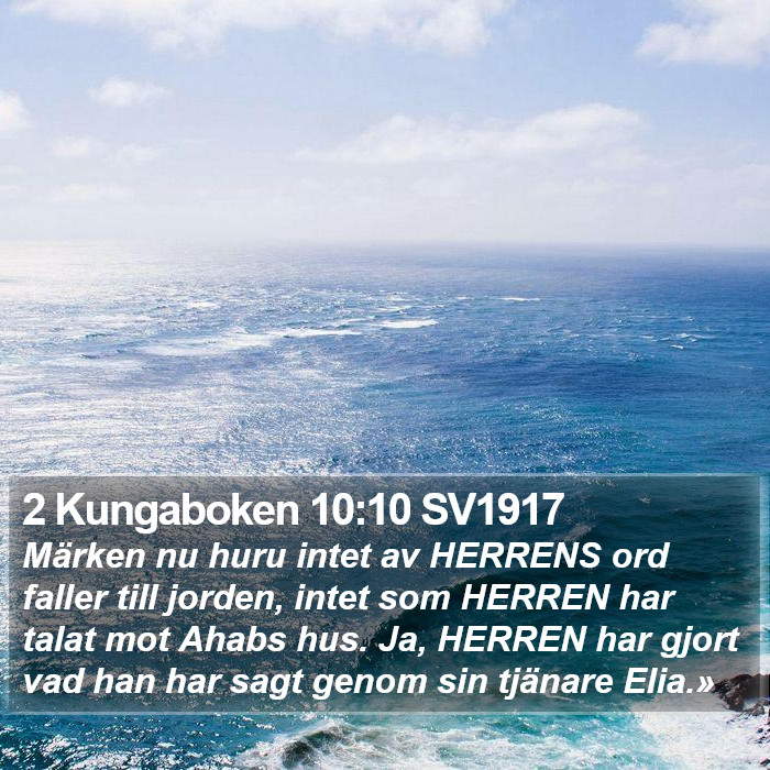 2 Kungaboken 10:10 SV1917 Bible Study