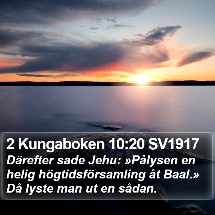 2 Kungaboken 10:20 SV1917 Bible Study