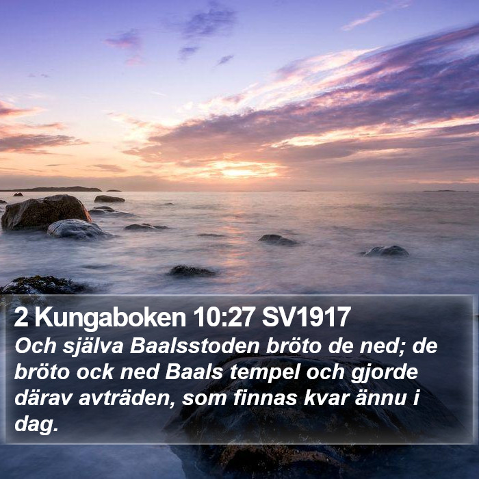 2 Kungaboken 10:27 SV1917 Bible Study