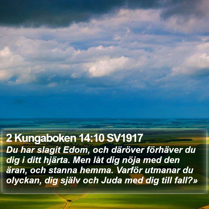 2 Kungaboken 14:10 SV1917 Bible Study