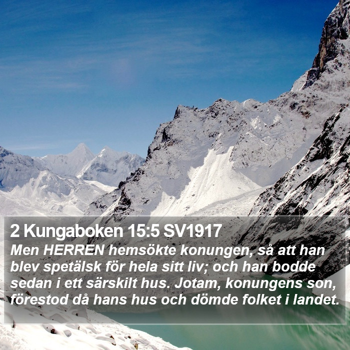 2 Kungaboken 15:5 SV1917 Bible Study