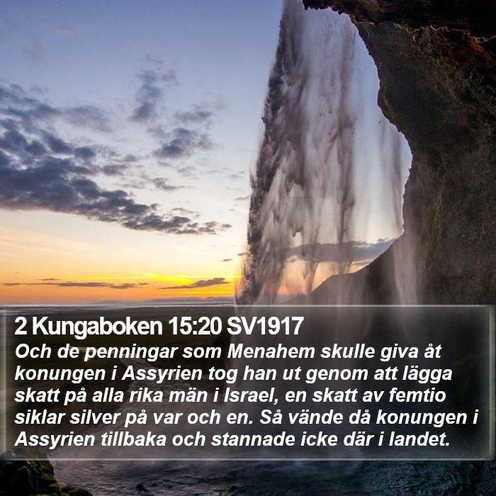 2 Kungaboken 15:20 SV1917 Bible Study