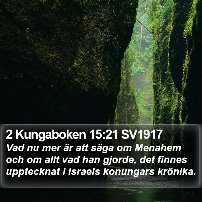 2 Kungaboken 15:21 SV1917 Bible Study