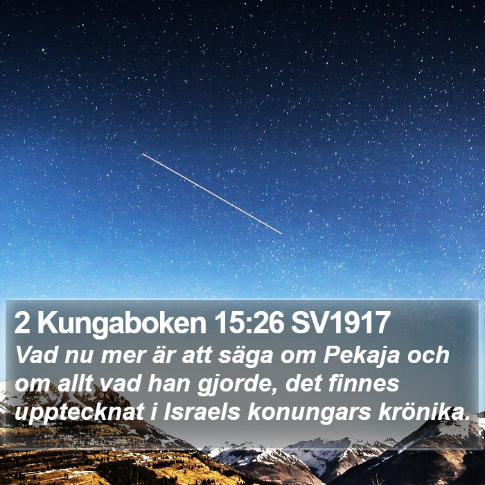 2 Kungaboken 15:26 SV1917 Bible Study