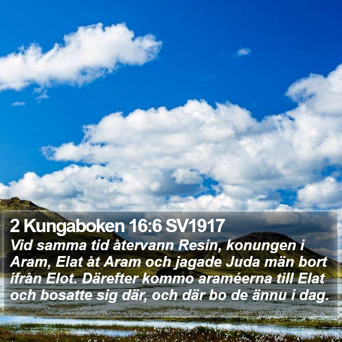 2 Kungaboken 16:6 SV1917 Bible Study