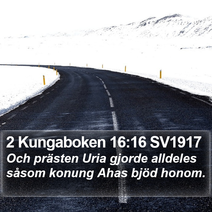 2 Kungaboken 16:16 SV1917 Bible Study
