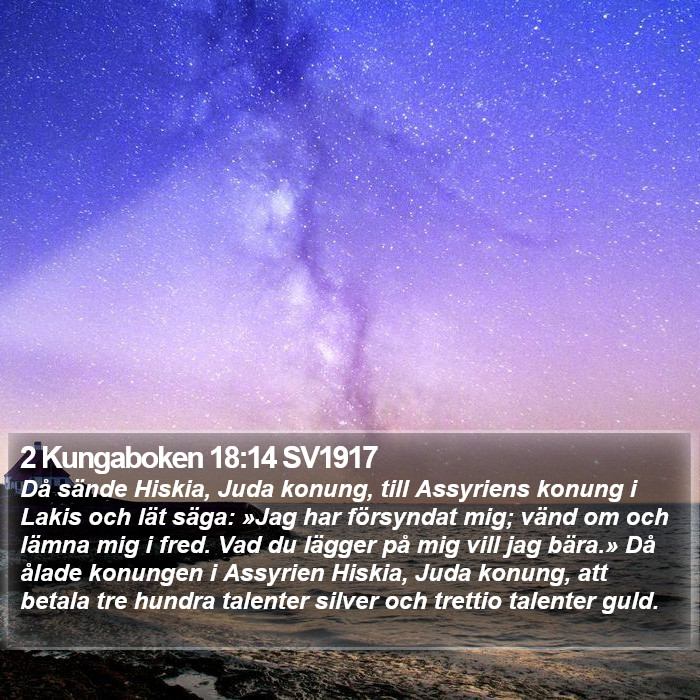2 Kungaboken 18:14 SV1917 Bible Study