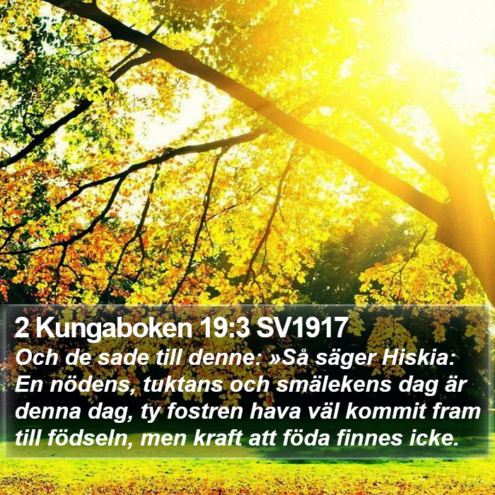 2 Kungaboken 19:3 SV1917 Bible Study