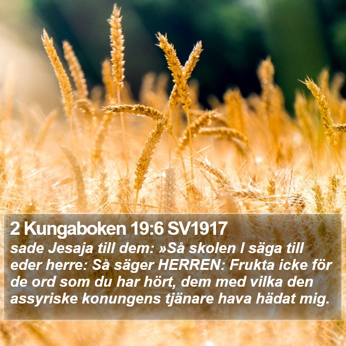 2 Kungaboken 19:6 SV1917 Bible Study