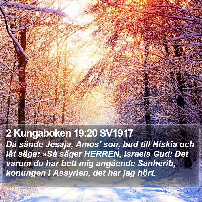 2 Kungaboken 19:20 SV1917 Bible Study