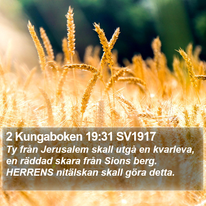 2 Kungaboken 19:31 SV1917 Bible Study