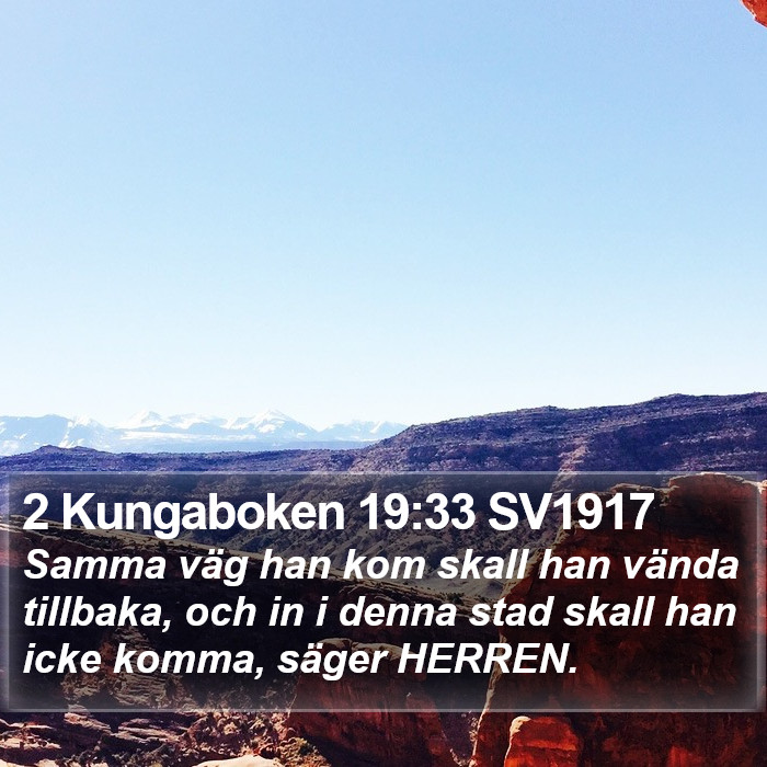 2 Kungaboken 19:33 SV1917 Bible Study