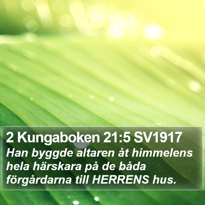 2 Kungaboken 21:5 SV1917 Bible Study