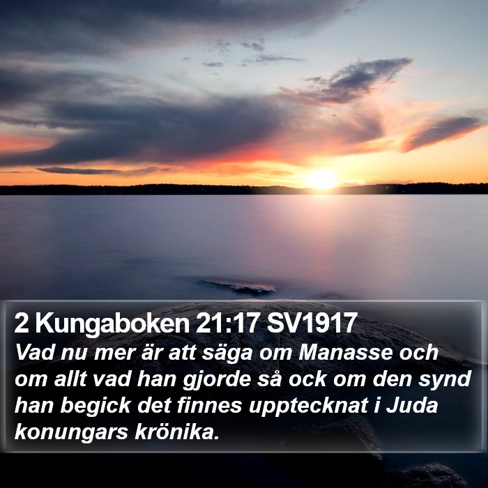 2 Kungaboken 21:17 SV1917 Bible Study