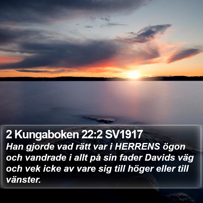 2 Kungaboken 22:2 SV1917 Bible Study