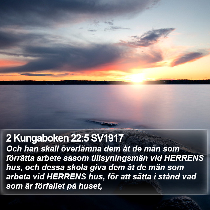 2 Kungaboken 22:5 SV1917 Bible Study