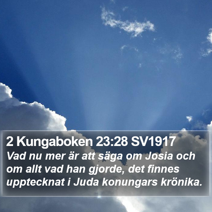 2 Kungaboken 23:28 SV1917 Bible Study
