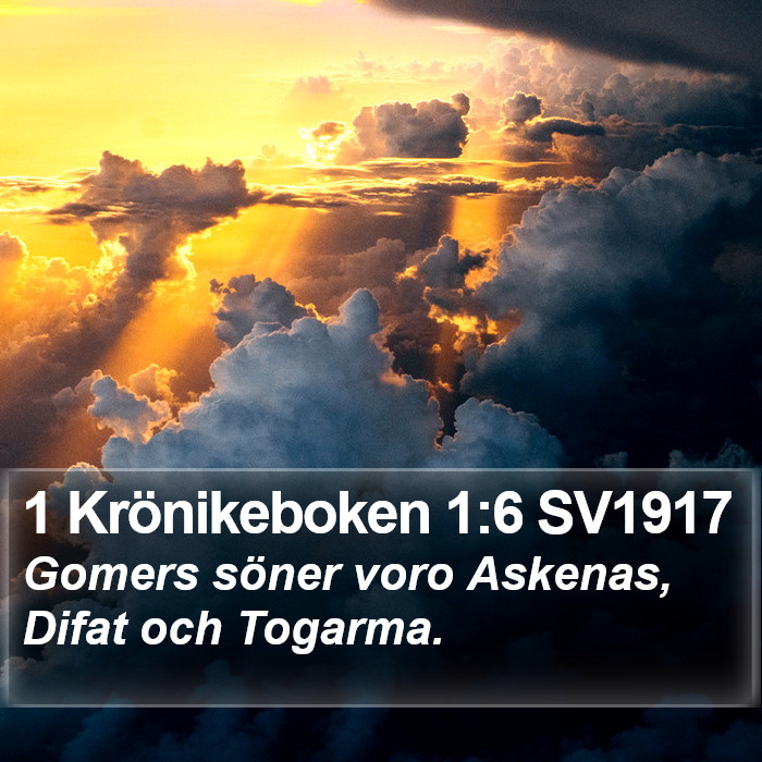 1 Krönikeboken 1:6 SV1917 Bible Study