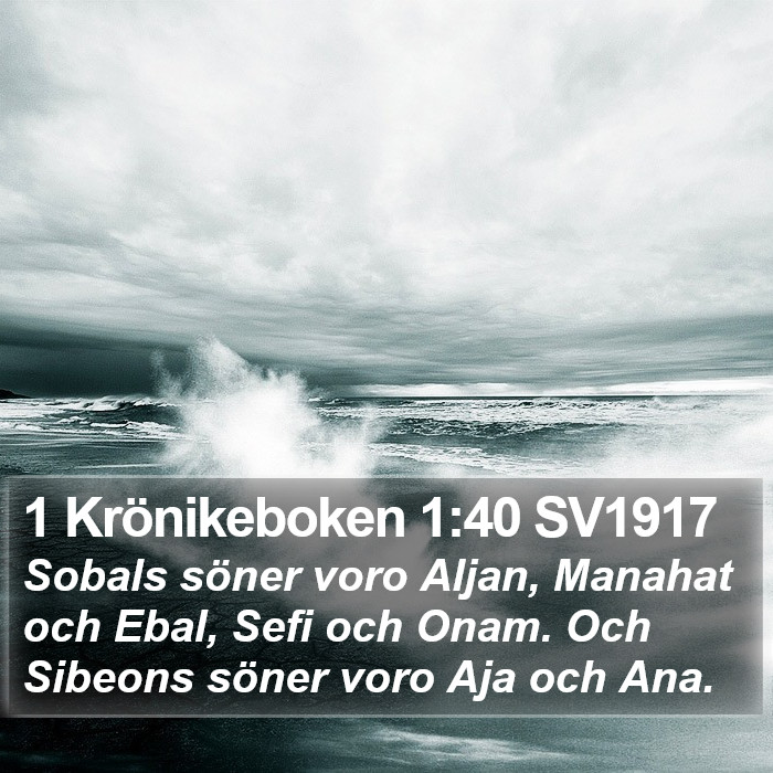 1 Krönikeboken 1:40 SV1917 Bible Study