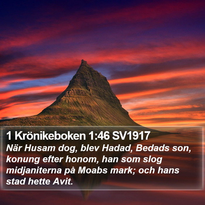 1 Krönikeboken 1:46 SV1917 Bible Study