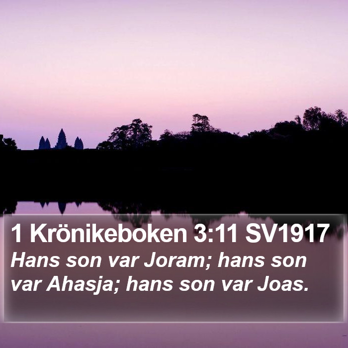 1 Krönikeboken 3:11 SV1917 Bible Study