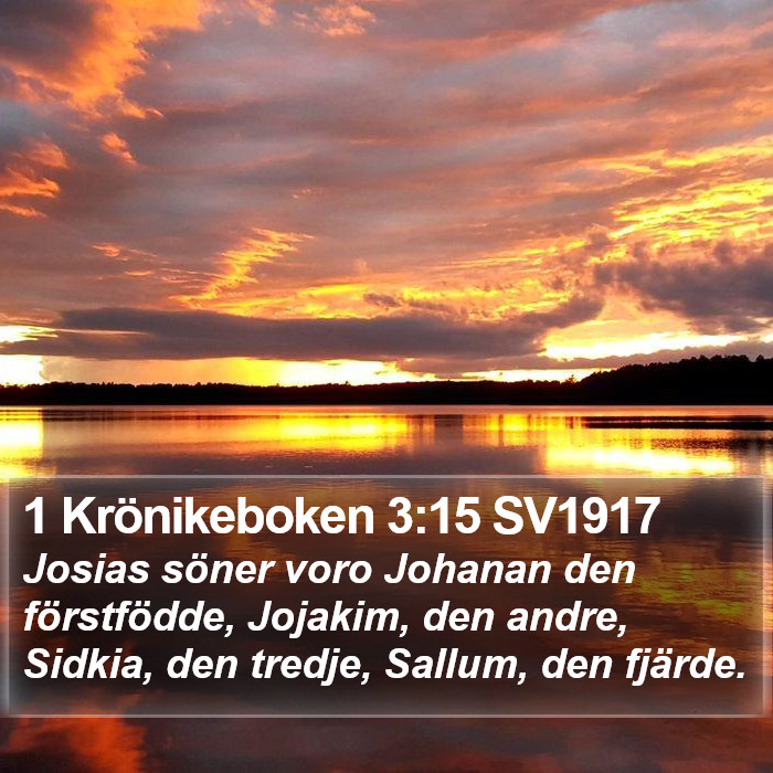 1 Krönikeboken 3:15 SV1917 Bible Study
