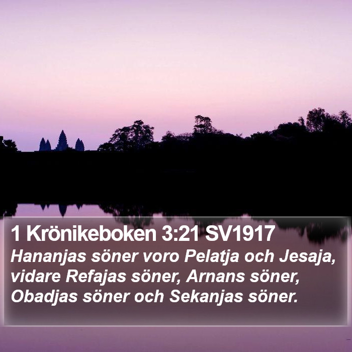 1 Krönikeboken 3:21 SV1917 Bible Study