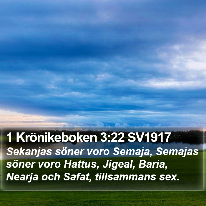 1 Krönikeboken 3:22 SV1917 Bible Study