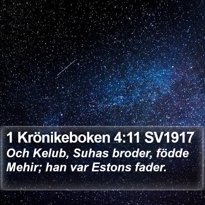 1 Krönikeboken 4:11 SV1917 Bible Study