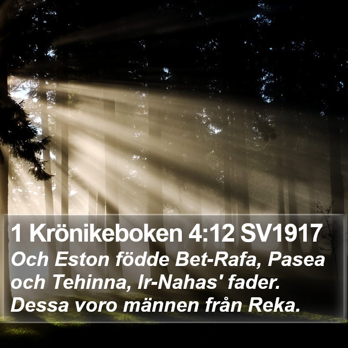 1 Krönikeboken 4:12 SV1917 Bible Study