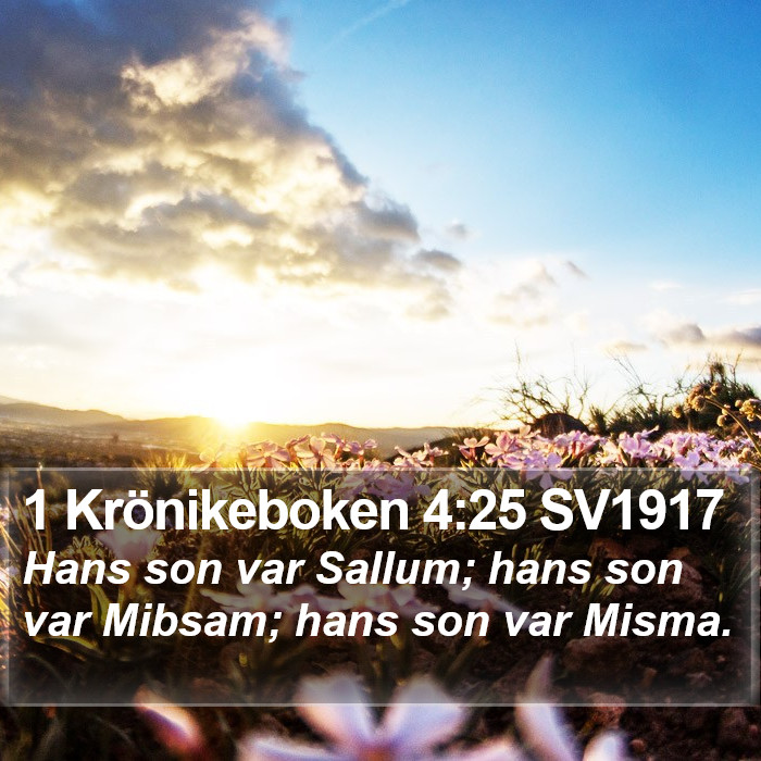 1 Krönikeboken 4:25 SV1917 Bible Study