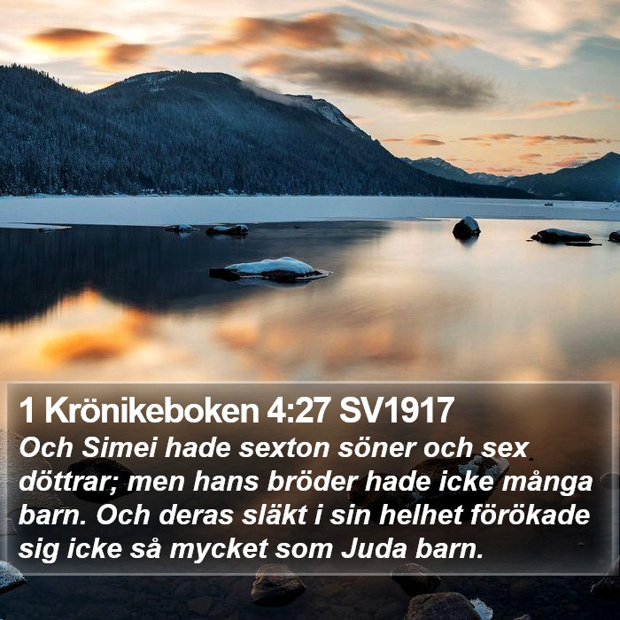 1 Krönikeboken 4:27 SV1917 Bible Study