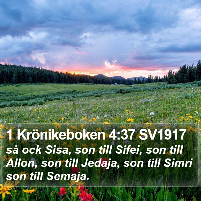 1 Krönikeboken 4:37 SV1917 Bible Study
