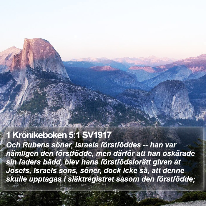 1 Krönikeboken 5:1 SV1917 Bible Study