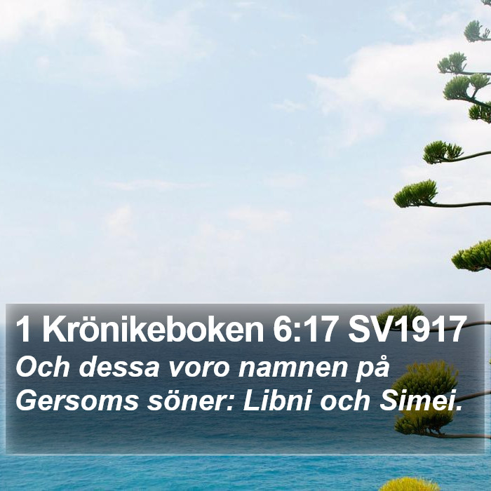 1 Krönikeboken 6:17 SV1917 Bible Study