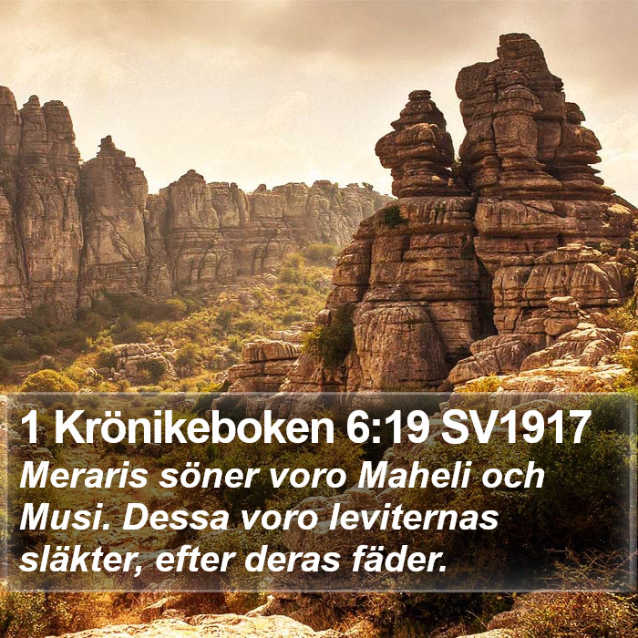 1 Krönikeboken 6:19 SV1917 Bible Study