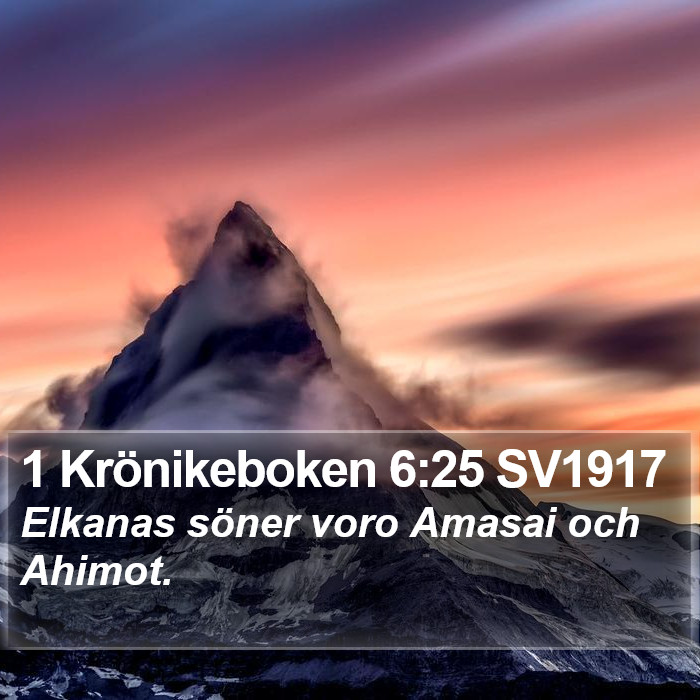 1 Krönikeboken 6:25 SV1917 Bible Study