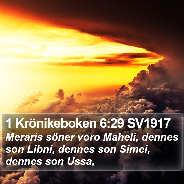 1 Krönikeboken 6:29 SV1917 Bible Study